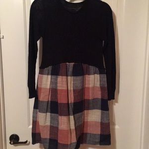 Women’s sweater dress with linen bottom